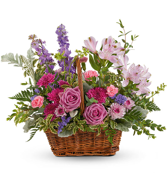 Lavender Meadow Basket Bouquet