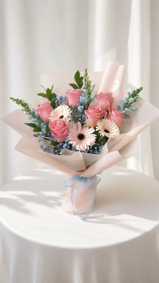 Blush & Blue Bouquet